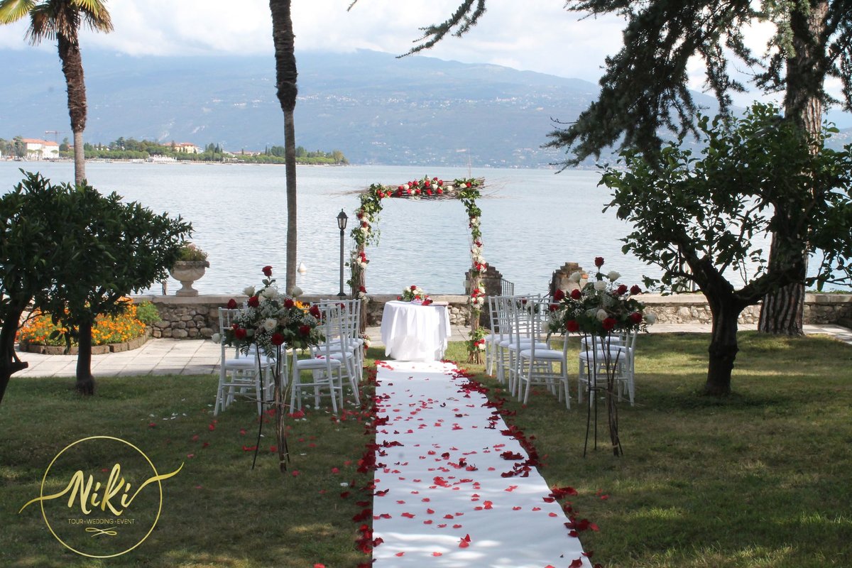 Wedding arch on Garda Lake